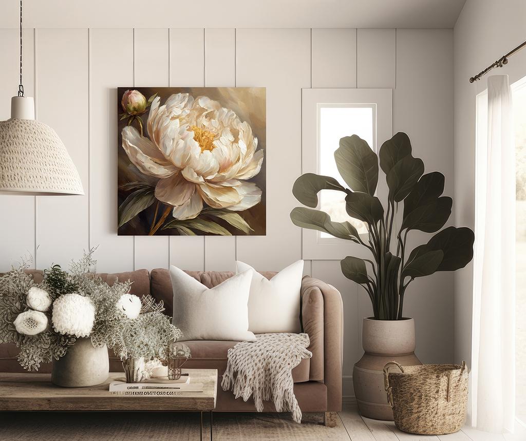 Canvastryck, Målad pion