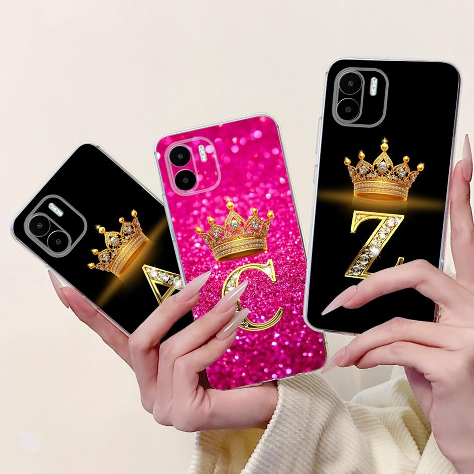 For Xiaomi Redmi A1 Phone Case RedmiA1 Cover Soft Silicone Cute Crown Letters Back Cover For Xiaomi Redmi A2 Cases A 1 A 2 Coque