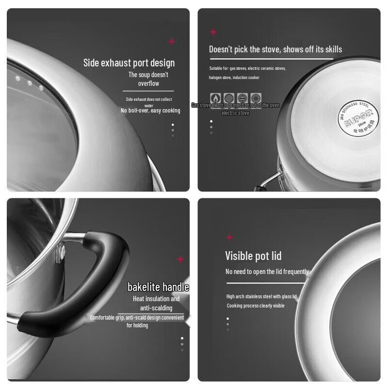 Supor 304 Stainless Steel Double-Layer Steamer Pot