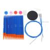 Circular Knitting Needle and Cable Set Blue Gold Color Double Head Interchangeable Needles for Home 