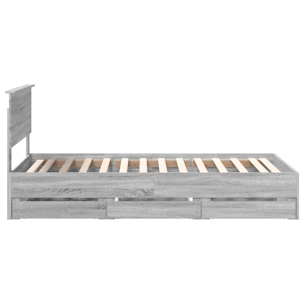 Bed Frame Grey Sonoma 100 x 200 cm Engineered Wood
