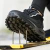 Oulylan Work Boots Standard Steel Toe Construction Site Anti-Smash Anti-Puncture Wear-Resistant Work Safety Shoes For Men
