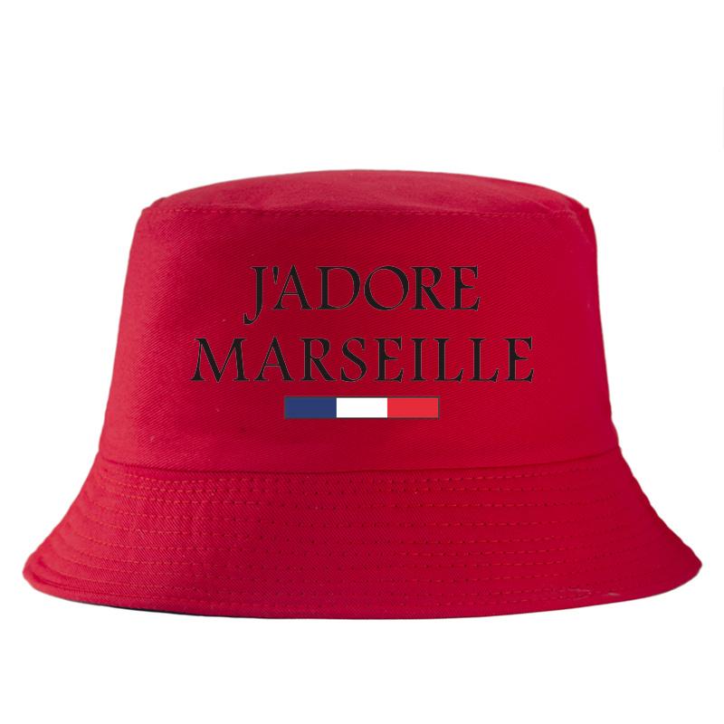 French Style JADORE MARSEILLE Bucket Hat Reversible FisherUnisex Cap TwoSide Wear Summer Travel Sun Hat Casual Streetwear Bob 56-58cm