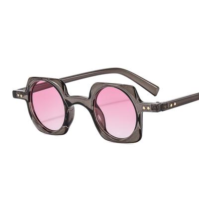 Retro Small Square  Women Sunglasses Fashion Clear Round  Men Punk Hip-Hop Motorcycle Style Individual Trendy Sun Glasses Uv400