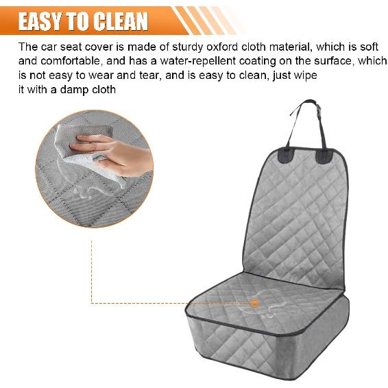Dog Car Seat Cover, Waterproof & Scratch Proof Car Seat Protector With Side Flaps, Nonslip Front Car Seat Covers With Safety Belt, Universal Dog Mat