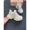 Damenschuhe Höhenerhöhend Neue Plateau Weiße Schuhe Frühling und Sommer Mesh Atmungsaktiv Lässig Kleiner Sneaker