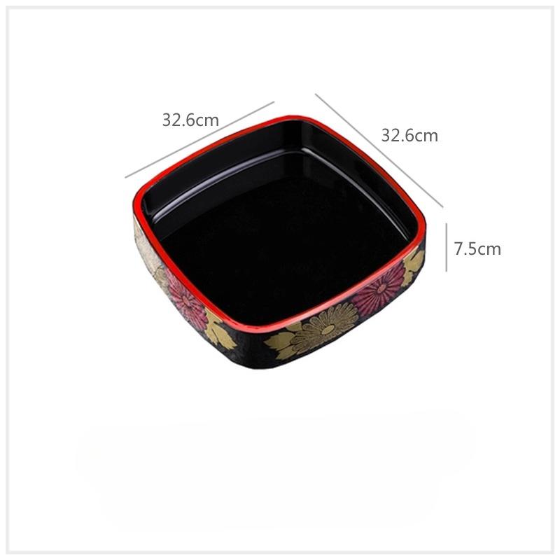Japanese Sushi Bucket Sashimi Raw Fish Seafood Dish Sushi Cuisine Fruit Dish Food Chrysanthemum Round Tray Salmon Ice Plate