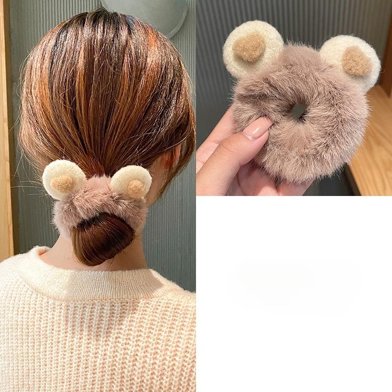 Cat Ears Plush Elastic Hair Bands Cute Hair Rope Ties Girls Barrettes Children Kawaii Headwear Headwear Kids Hair Accessorie