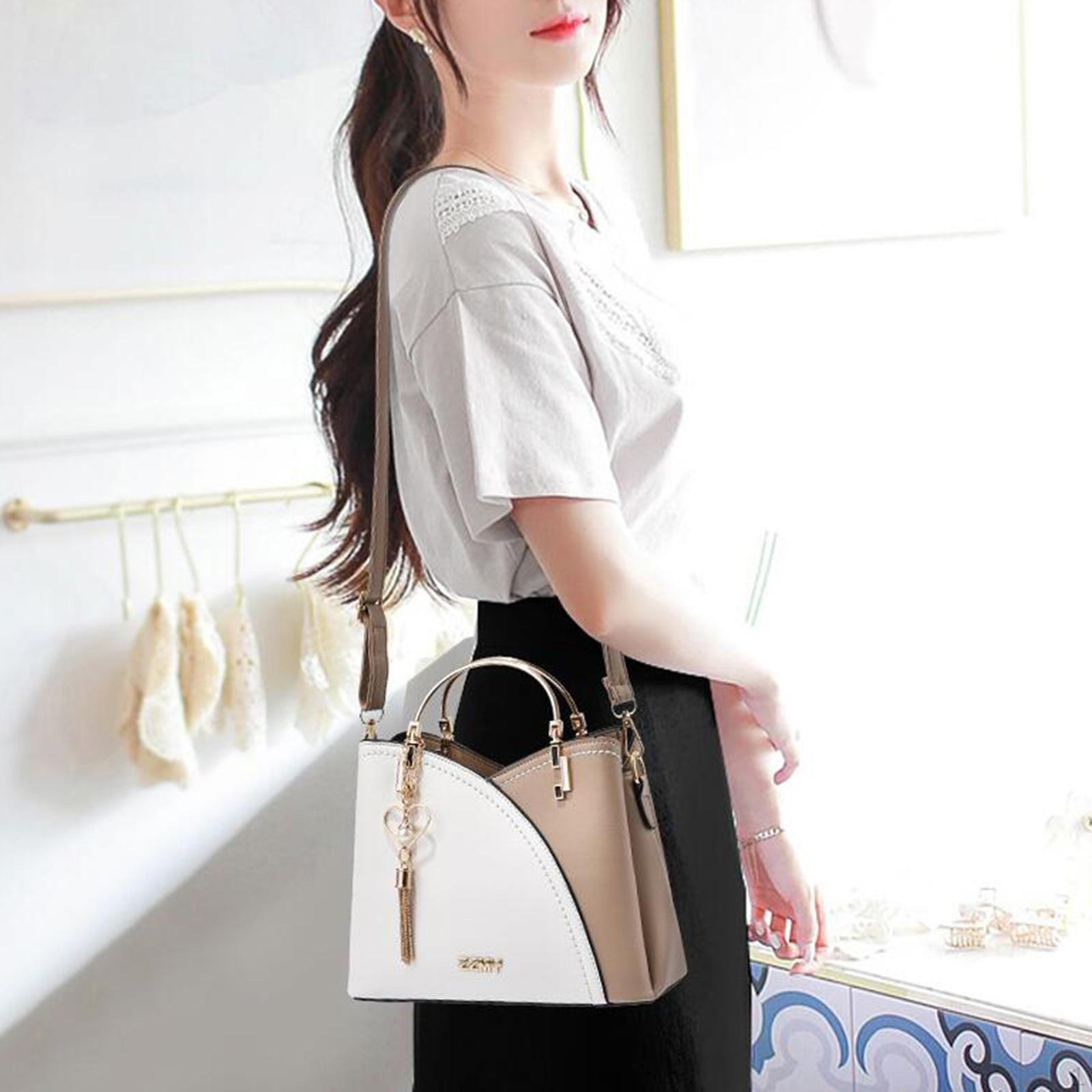 

Women Shoulder Bag Crossbody for Work Commuting Travel Daily White And Khaki