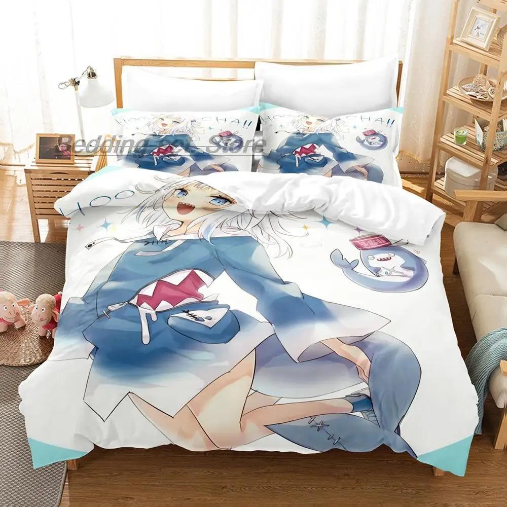 VTuber Ookami Mio Bedding Set Single Twin Full Queen King Size Bed Set Aldult Kid Bedroom Duvetcover Sets 3D Print Kawaii