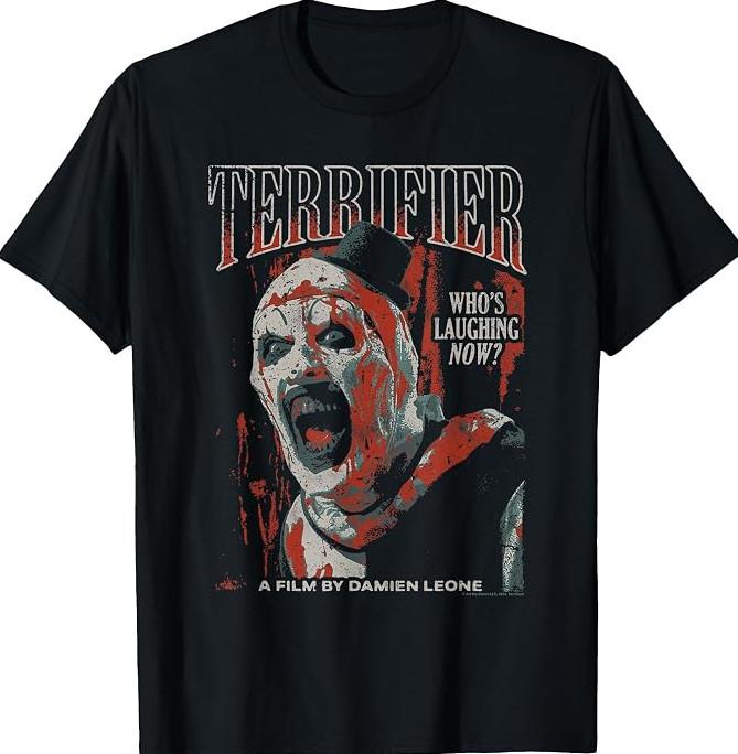 Terrifier Distressed Art the Clown Red Tone Poster Horror T-Shirt