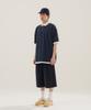 JEMUT Chess Ringer Collared Short Sleeve T-Shirt Navy Kjst2616
