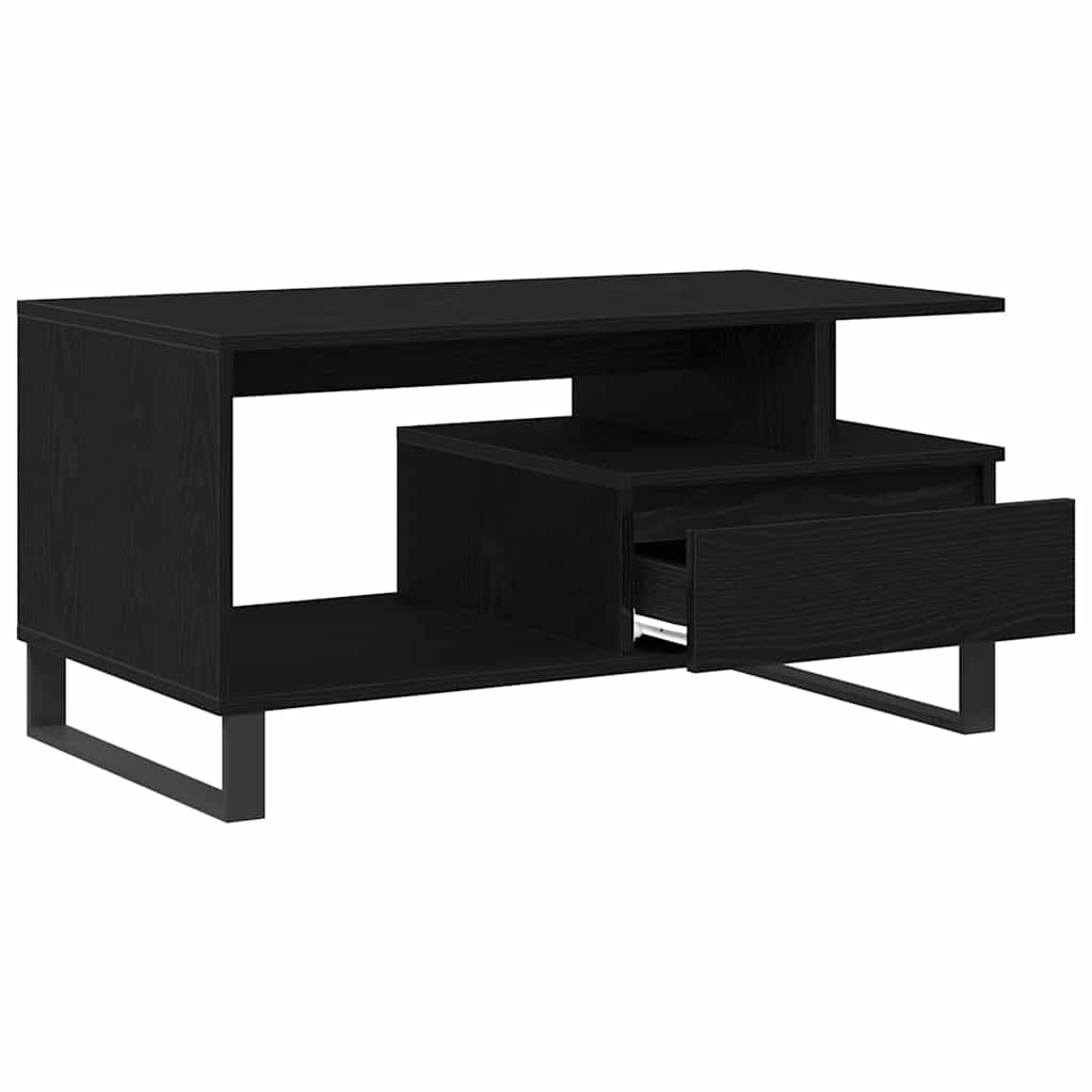 Coffee Table Black Oak Look 90 x 49 x 45 cm Engineered Wood