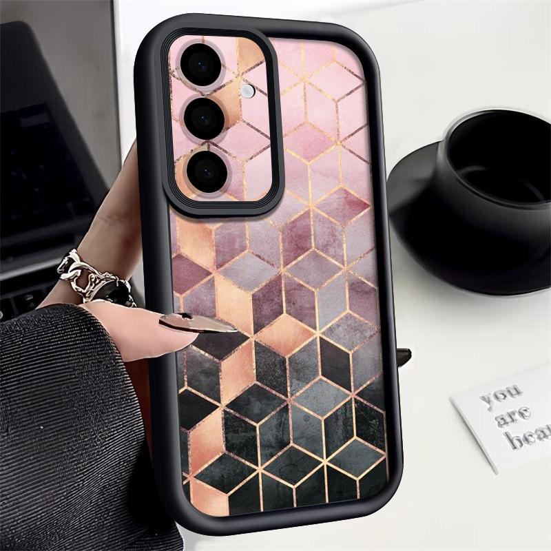 Geometry Marble Print Case For Samsung A57 A37 A27 A17 S26 Ultra S25 FE A56 A36 A26 A16 A55 A35 A25 A15 A54 5G S21 S22 S23 S24 Plus Shockproof Cover