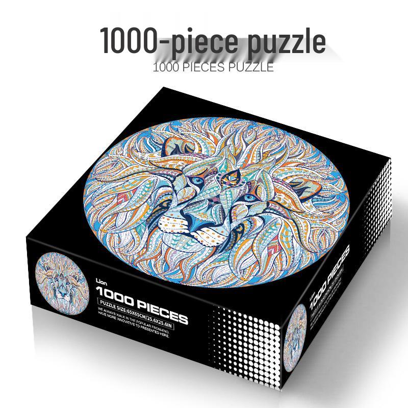 1000-Piece Adult Christmas & Halloween Round Jigsaw Puzzle Decompression Toy
