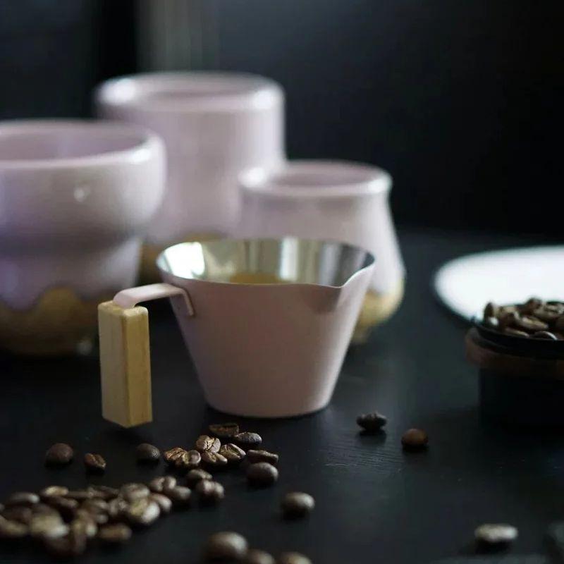 AIRFLOW 100ML Espresso Extraction Cup 304 Stainless Steel Double Mouth Home With Engraved Measure Italian Espresso Oz Cup Durabl