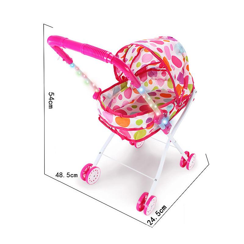 Children's Simulation Stroller Toy - Pretend Play Iron Rod Design for Girls