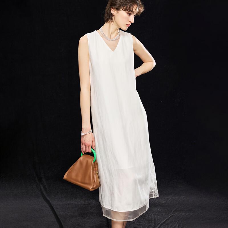 Elegant Tencel Blend V-Neck Sleeveless Maxi Dress