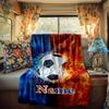Soccer Ball Home Customize Your Name Blankets Comfortable Soft Lightweight Allseason Multipurpose Blanket For Picnics Sofas Offices Beds Living Rooms