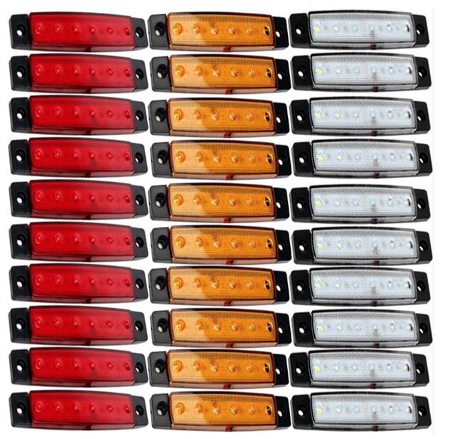 12V/24V 10/30 Pièces LED Camion Remorque Camion Indicateur Marqueur Latéral Étanche Lumière Avec E-Marke Lampe Stroboscopique