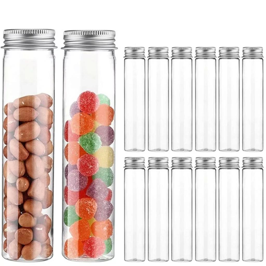 20pcs 50ml/100ml Plastic Tubes with Screw Cap Empty Test Tubes Shatterproof Clear Tubes for Storage Solution Candy Container
