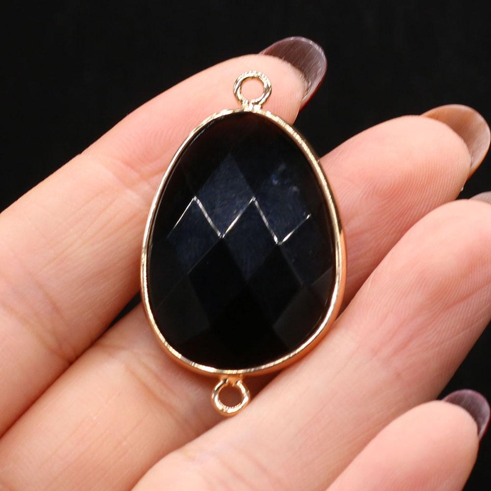 1 Peça, Conector de Cristal de Cura Reiki, Conectores de Pedra Natural Energética Pedras Preciosas para Fazer Joias DIY Acessórios de Colar Pulseira Artesanato