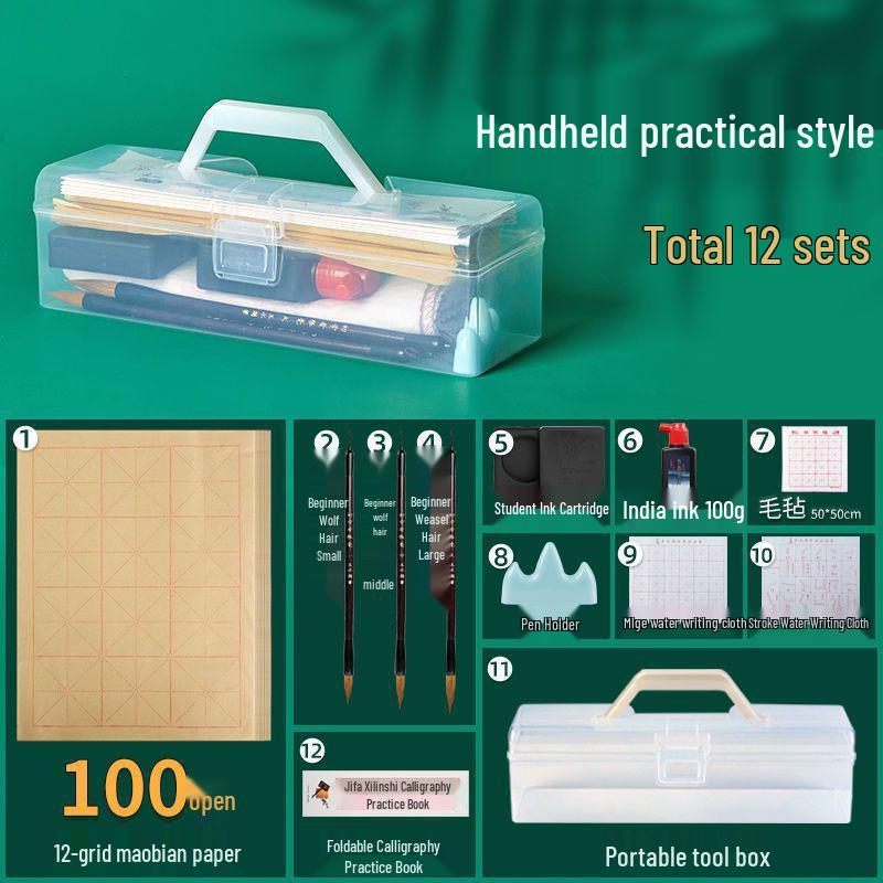 Sada štětců a inkoustu pro začátečníky - Čtyři poklady pro praxi