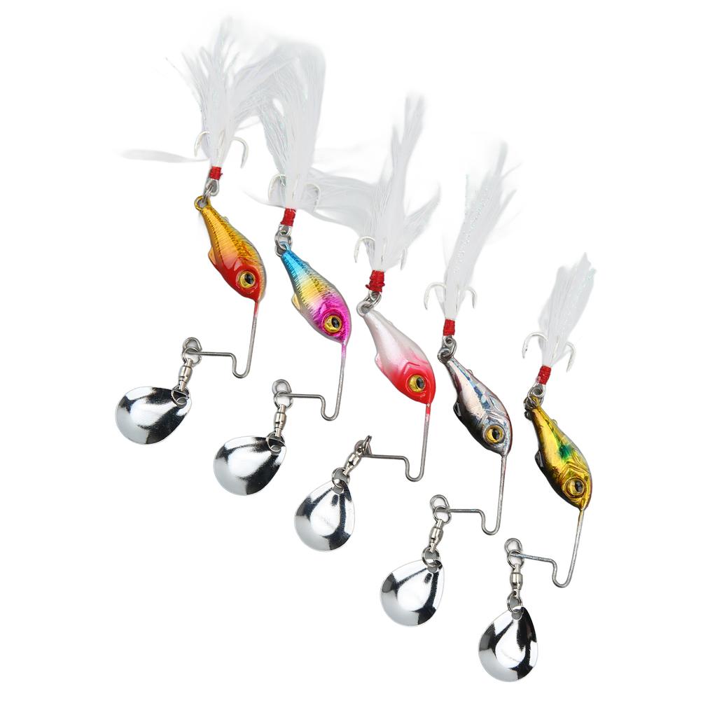 5PCS Fishing Spin VIB Metal Mini Lures 15g Artificial Hard Bait VIB Spoon Fishing Lure