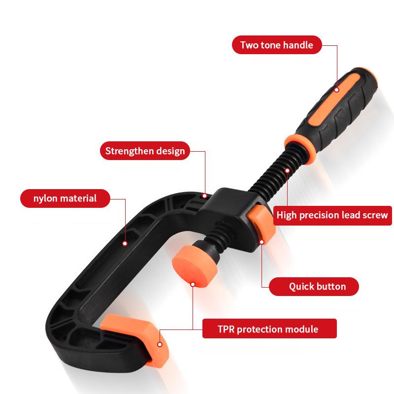 1/2Pcs 2/3 Inch G-Shaped Clamp Adjustable Grip Clamps Strong Spring Clamps Wood Working Clamps Woodworking Tools Accessories