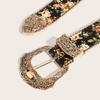 Classical Retro Floral Women's Belt Flexible PU Leather Waist Decoration Sash Adjustable Metal Clasp Everyday Use