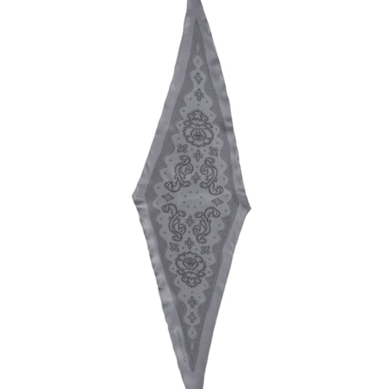 MAYA SAPANA Printed Silk Rhombus Scarf - Grey Flannel