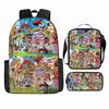 Anime Rucksack Set One Piece Naruto Schultasche für Jungen Schüler Laptop Rucksack Umhängetasche Federmäppchen 3-teilig Große Kapazität Wasserdicht