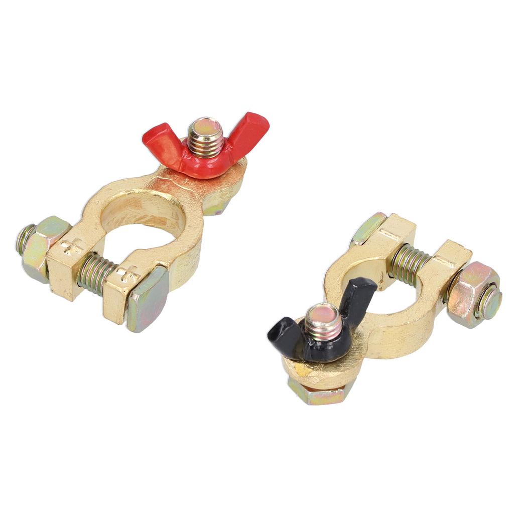 2pcs Universal Battery Terminal Clamps Pure Copper Positive Negative Top Post Connectors for Car