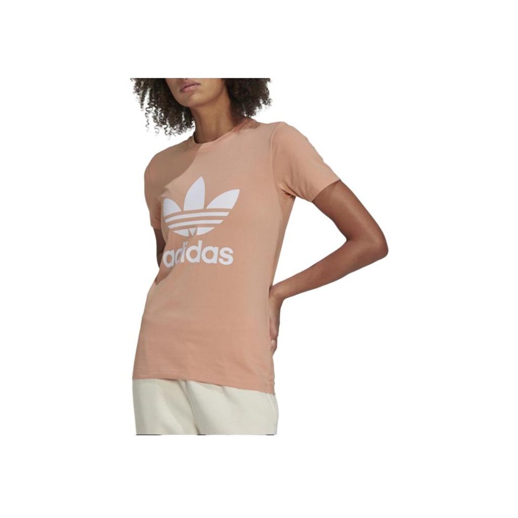 Adidas Originals Adicolor Classics Logo Sports Retro Casual Short Sleeve T-Shirt Women Tops Pink H33566
