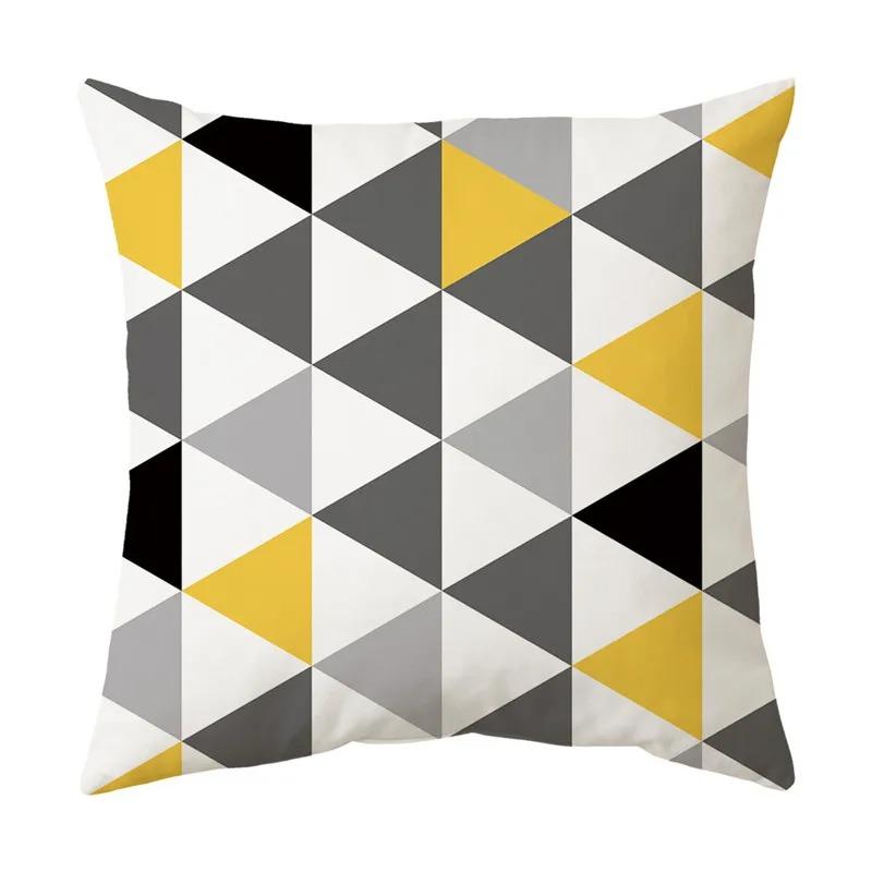 Yellow Warm Irregular Geometric Model Pattern Pillowcase Living Room Sofa Cushion Office Car Seat Pillowcase Home Decoration