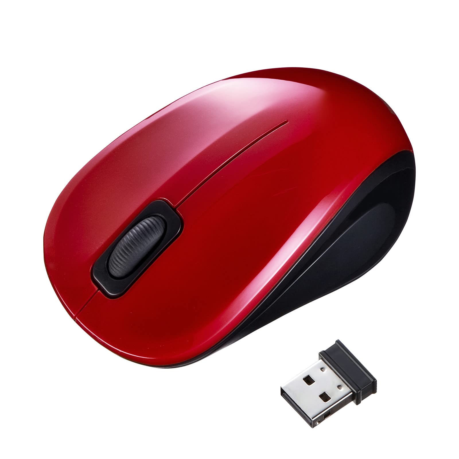 

Sanwa Supply - Silent Wireless Blue LED Mouse (Red) MA-WBSK315R