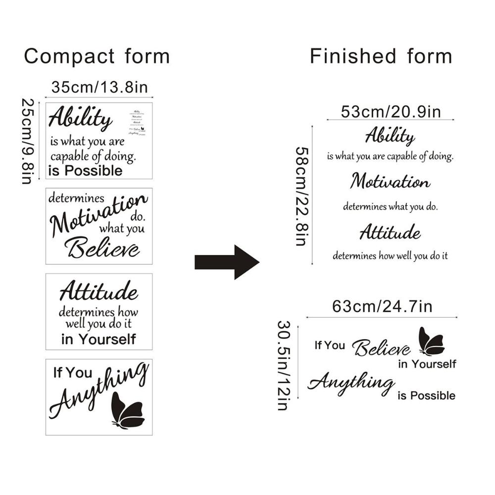 Room Wall Decor Wall Art Sticker Motivational Wall Decal Inspirational Quotes Modern Wall Decals