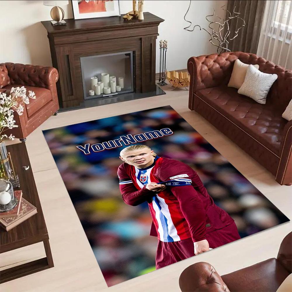 Haaland 202 Personalized Name Area Rug Suitable for Balcony Outdoor Decorate room Bedrooms Antislip Carpet Anime Office Decor