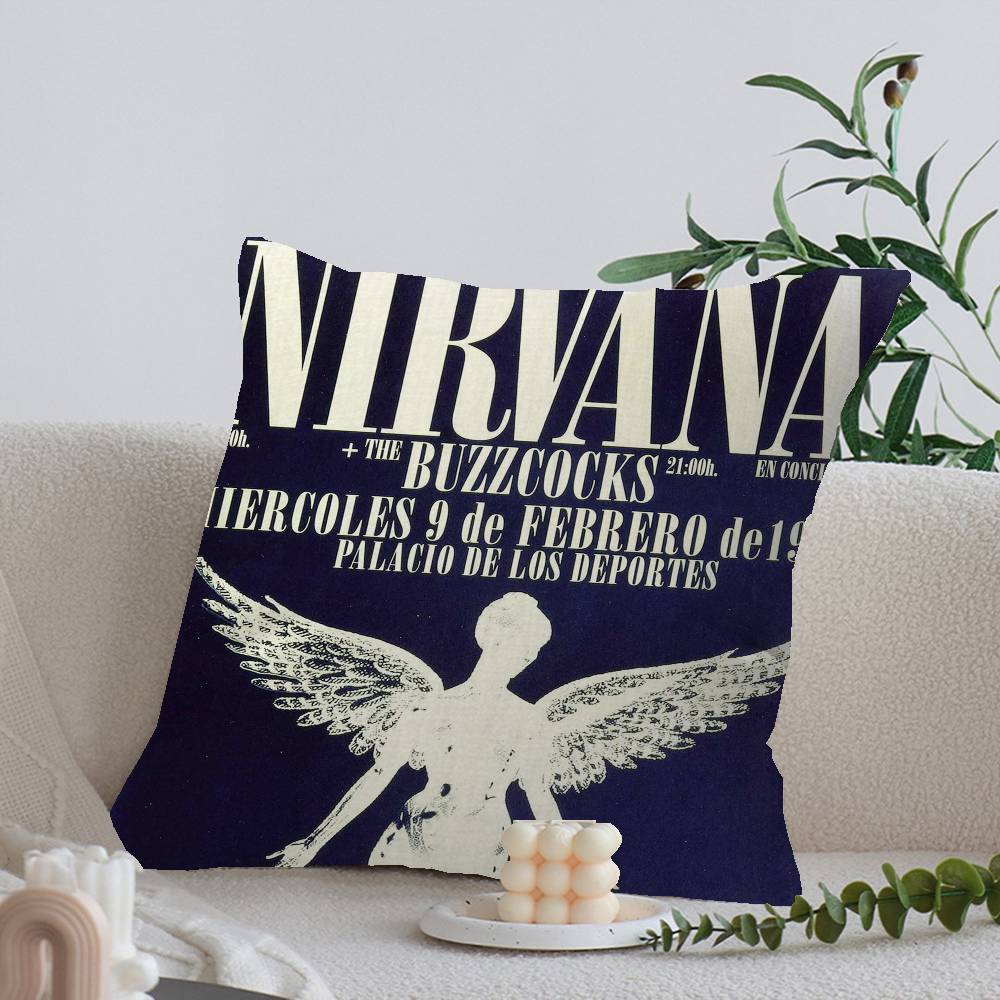 Rock Classic N-Nirvana Band Cushion Cover Pillow Cover Decor Pillowcase Printed Cushion Case For Couch