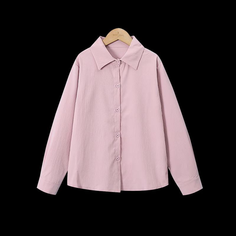 Montagut Girls' Loose Straight Long Sleeve Shirt