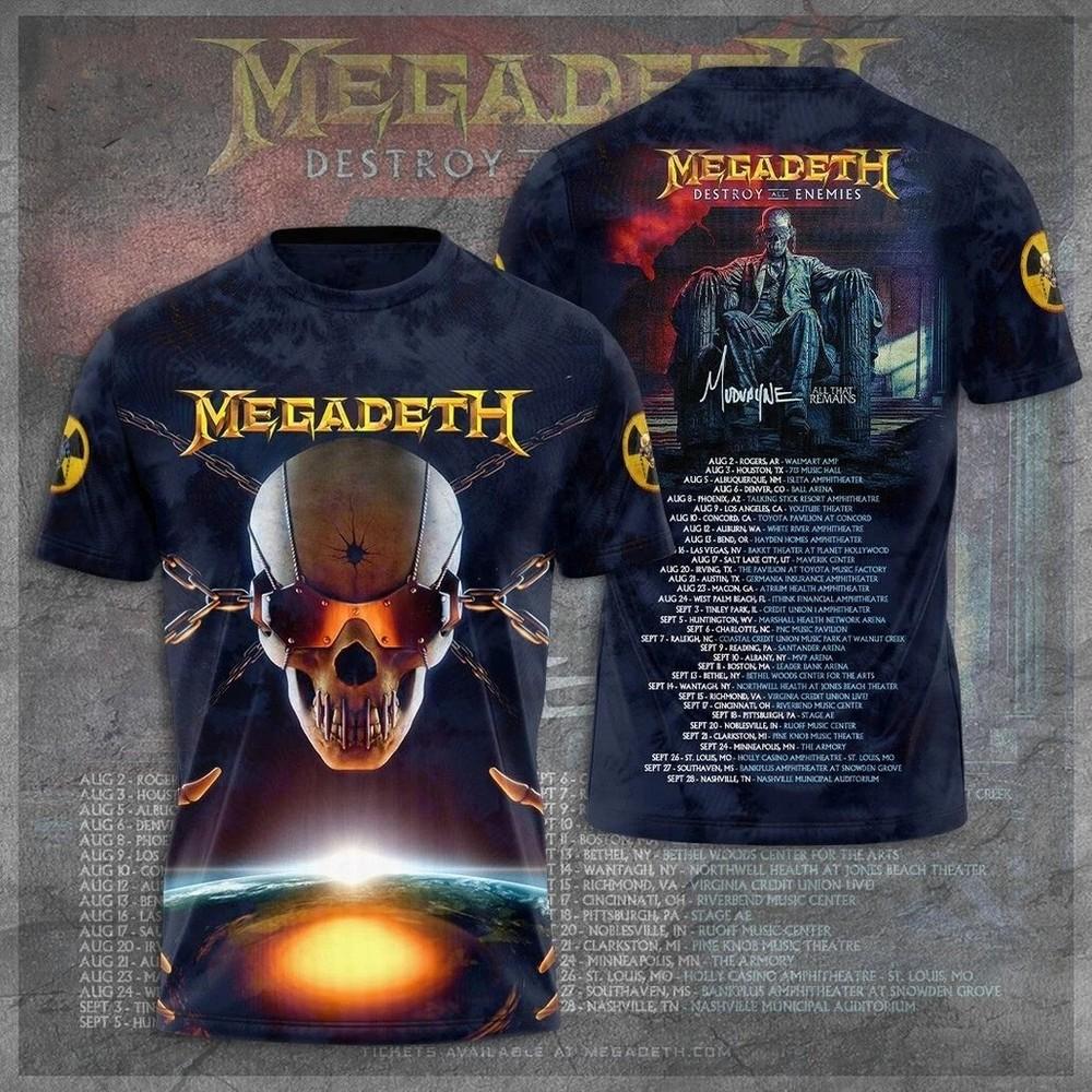 

Megadeth Announces Destroy Destruction All Enemies Tour 2024 OM1075 Unisex T-Shirt XXXXL
