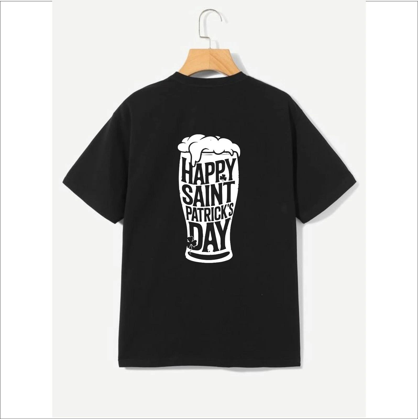 Happy St. Patrick s Day T-shirt Beer Glass Party Top New Men s Unisex Gift Tee S