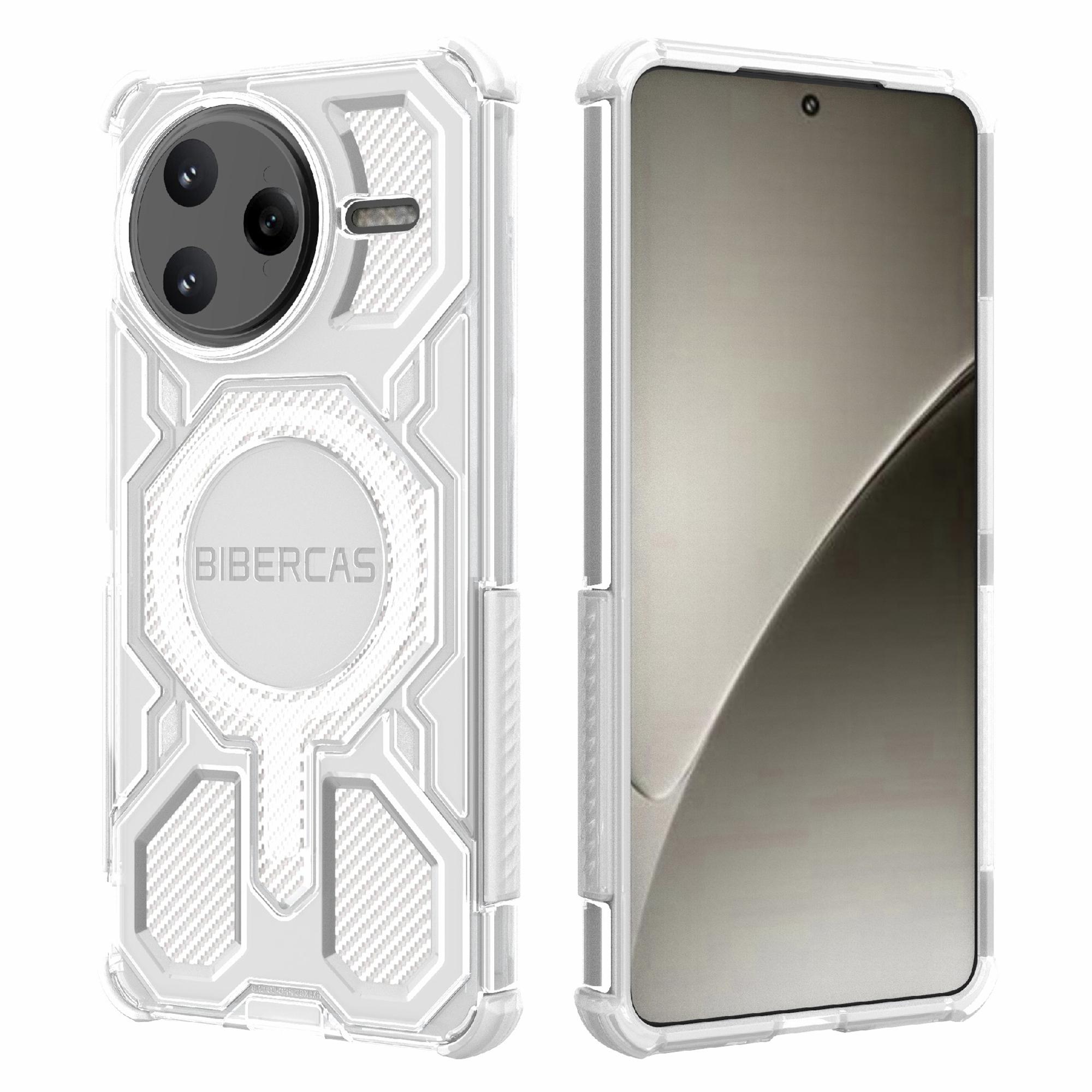 

BIBERCAS J-16 Transparent Series For Xiaomi Poco F7 Ultra 5G/Redmi K80 Pro 5G Case Compatible with MagSafe TPU+PC Phone Cover Grey