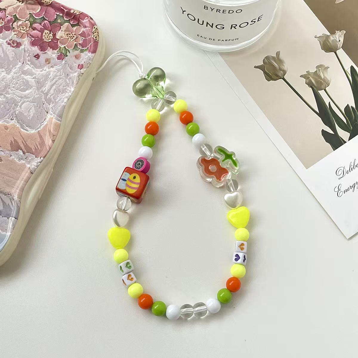 

Colorful Beaded Chain Keychain Lanyard for Phone Case & Camera - Women s Trendy Accessory.