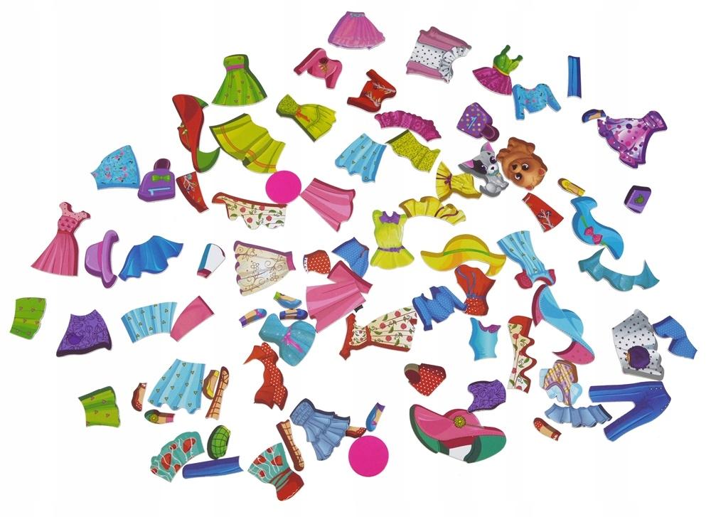Magnetyczna Układanka Książka Puzzle Pokaz Mody Ubieranie Modelki Magnesy