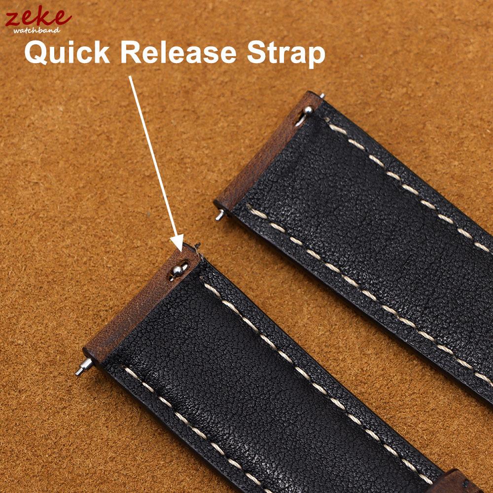 14/16/18/20/22/24mm Quick Release Watch Band Men Women Watchband Genuine Leather Watch Strap Replacement Vintage Brown Bracelets
