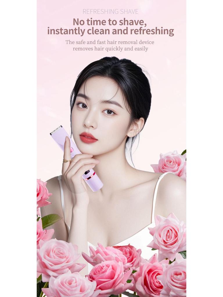 Women's Electric Epilator with Digital Display - Dual-Head, Full Body Use, Washable for Wet/Dry Shaving, Portable Hair Remover.