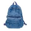 New Denim Blue Backpack Women's Leisure Travel Outing Shoulder Bag Female Fashion Schoolbags Suitable For Boys And Girls Mochila