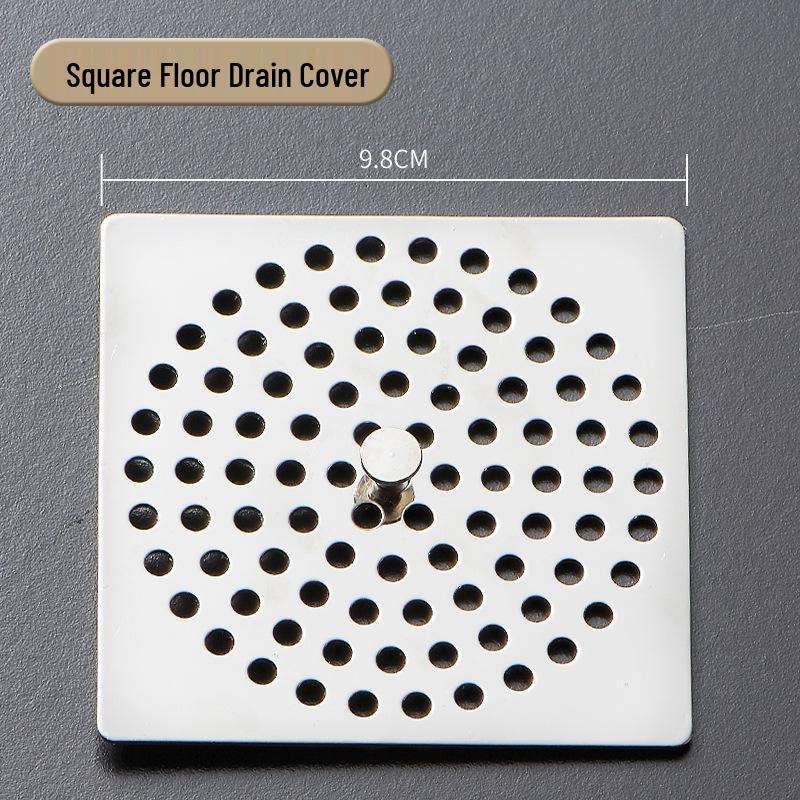 Stainless Steel Round Floor Drain Cover with Anti-Hair Filter and Handle for Hotel Bathrooms
