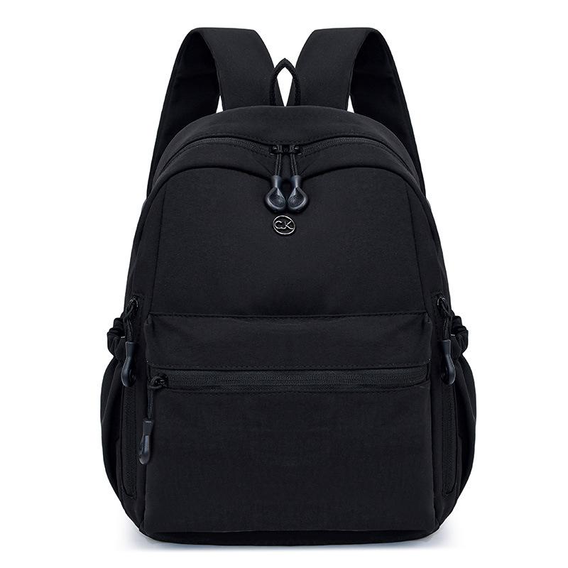 New Double Shoulder Schoolbag Korean Version Casual Simple Versatile Lightweight Backpack Solid Color Large Capacity Commuter Bag Double 